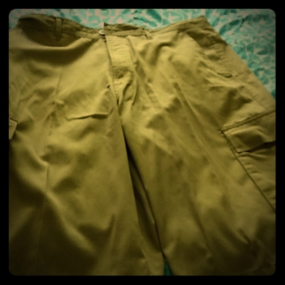 Khaki cargo shorts